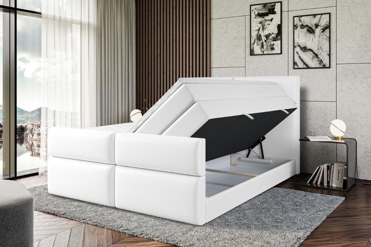 BOXSPRINGBETT BOXI3-Z KING - 160x200 - H3/H4 - Weiß Hochglanz - Weiß Hochglanz, Holzwerkstoff (160/200cm) - ALTDECOR