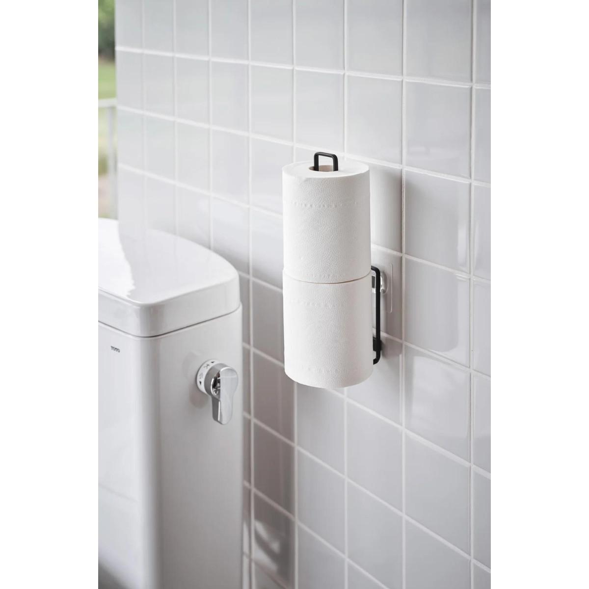 TOILETTENPAPIERHALTER mit Saugnapf – H25 cm - Schwarz, Kunststoff (7.7/25/4.5cm) - Yamazaki