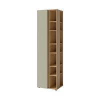 BÜCHERREGAL Lico mit 1 Tür und 10 Einlegeböden, Eukalyptus - Eukalyptusholzfarben, Holzwerkstoff (55/195/40cm) - Beautysofa