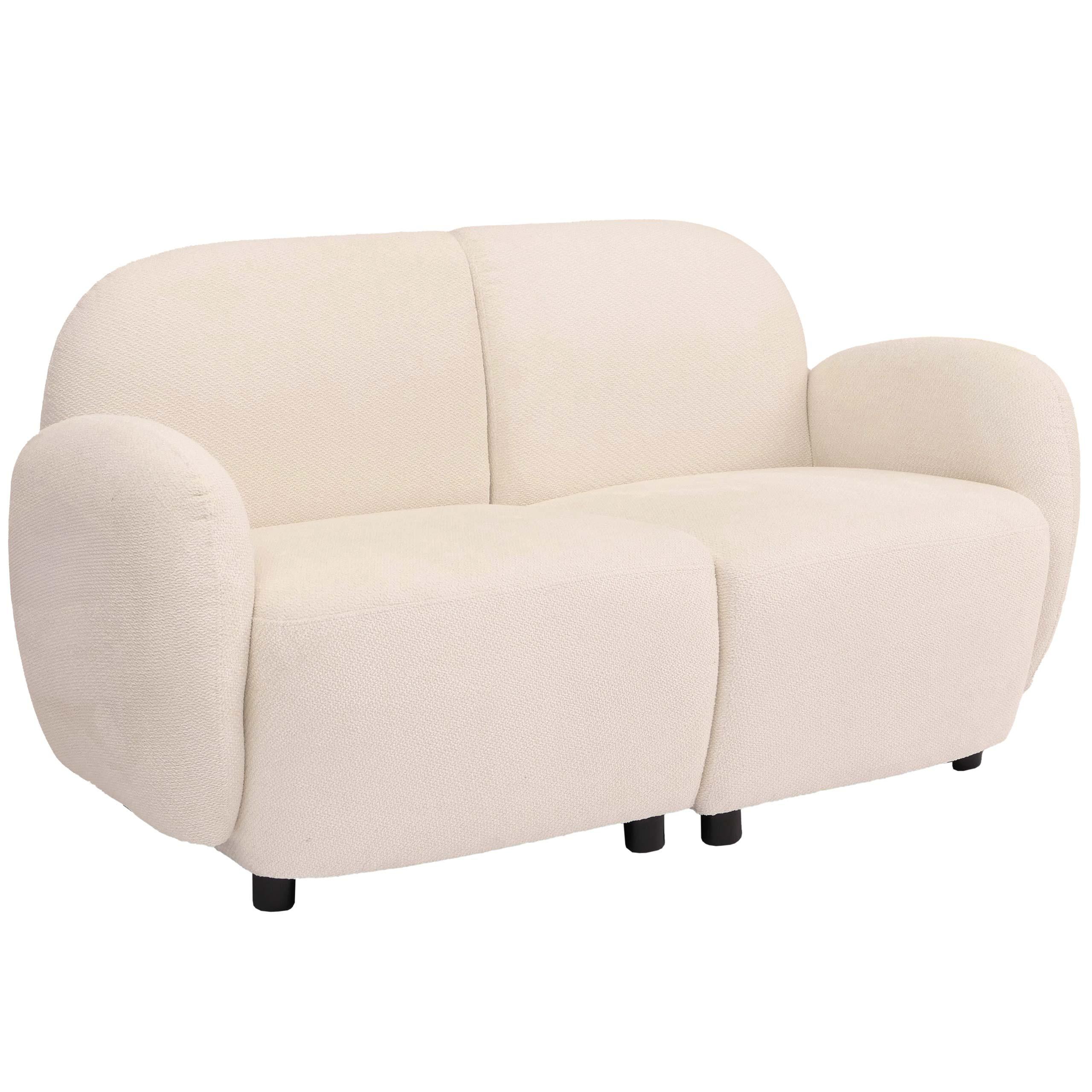 2ER-SOFA Cremeweiß - Creme, Textil (148/77/79cm) - MCW