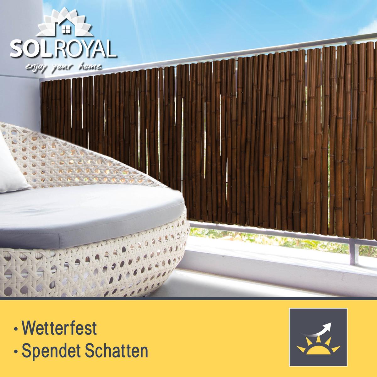SICHTSCHUTZZAUN SolVision B23 160/250 cm Bambus Braun - Braun, Kunststoff (250/160cm) - Sol Royal
