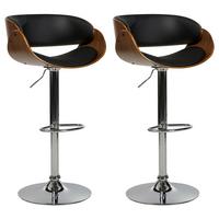 BARSTUHL 2er-Set Kunstleder drehbar SchwarzBaku - Schwarz, Kunststoff (53/85/45cm) - Beliani