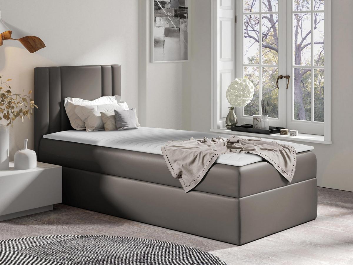 BOXBETT Carmen Mini, Seite zum Öffnen des Bettkastens: Links - H3 - Graphitfarben, Holz (80/200cm) - MIRJAN24