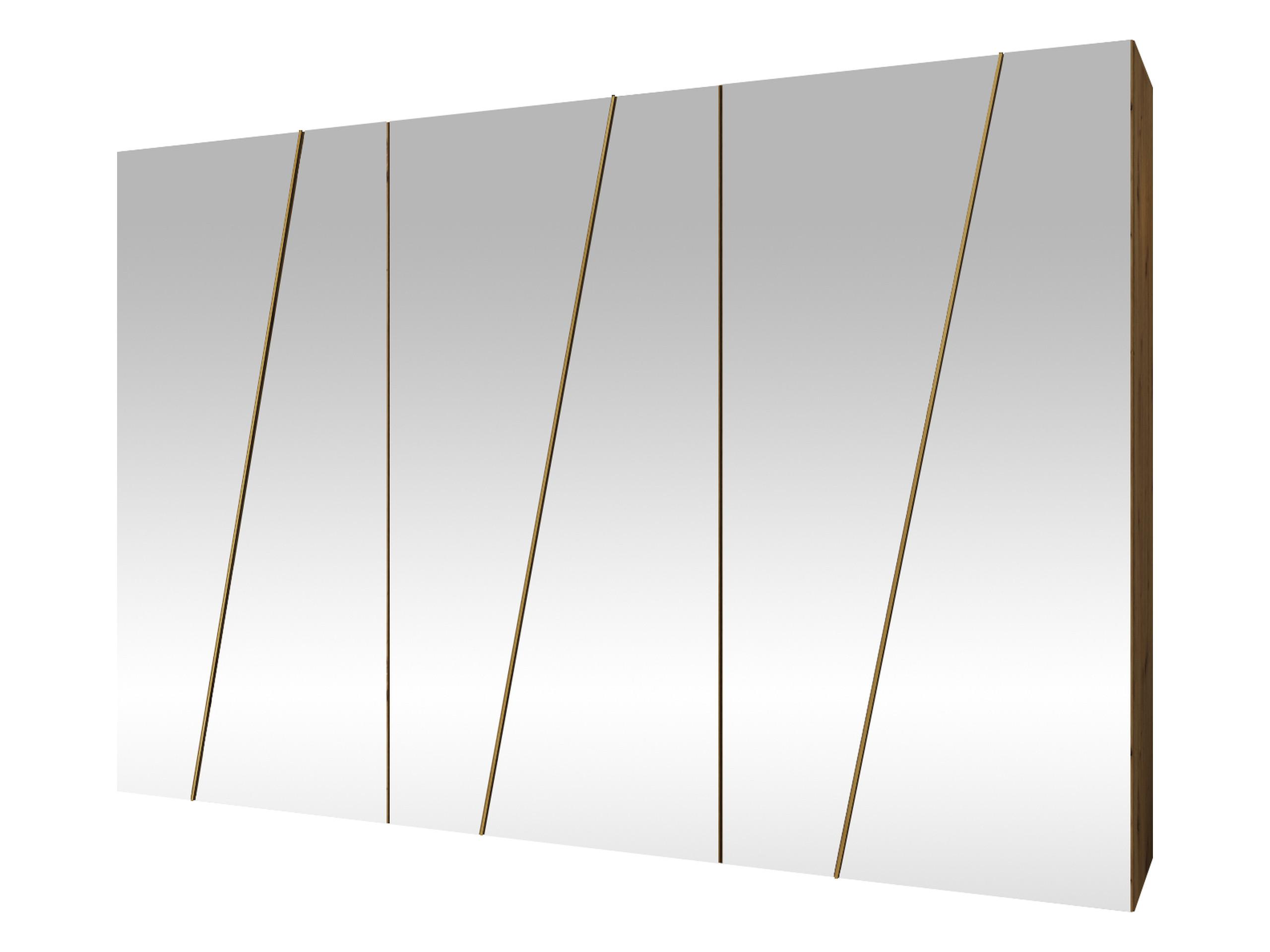 DREHTÜRENSCHRANK Zen 6L 300 cm - Goldfarben/Schwarz, Holzwerkstoff/Kunststoff (300/202/50cm) - MIRJAN24
