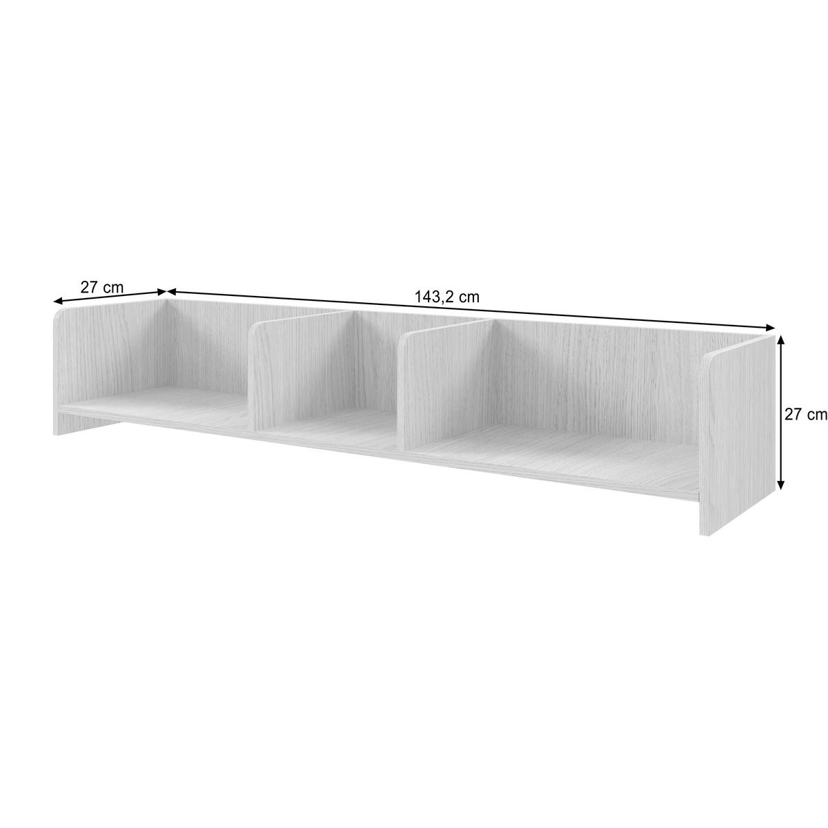 WANDREGAL Positivo mit Trennwänden, 140 cm, Alba-Nuss - Nussbaumfarben, Holzwerkstoff (143/27/27cm) - Beautysofa
