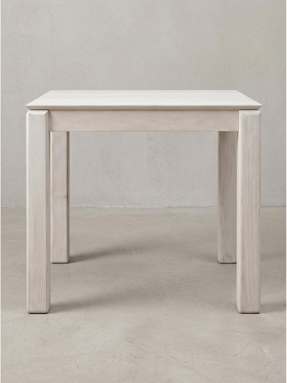 ESSTISCH CHARENTE, Mango Massivholz, Weiß-Mango, 80 x 80 x 75 cm - Weiß, Holz (80/80/75cm) - KADIMA DESIGN