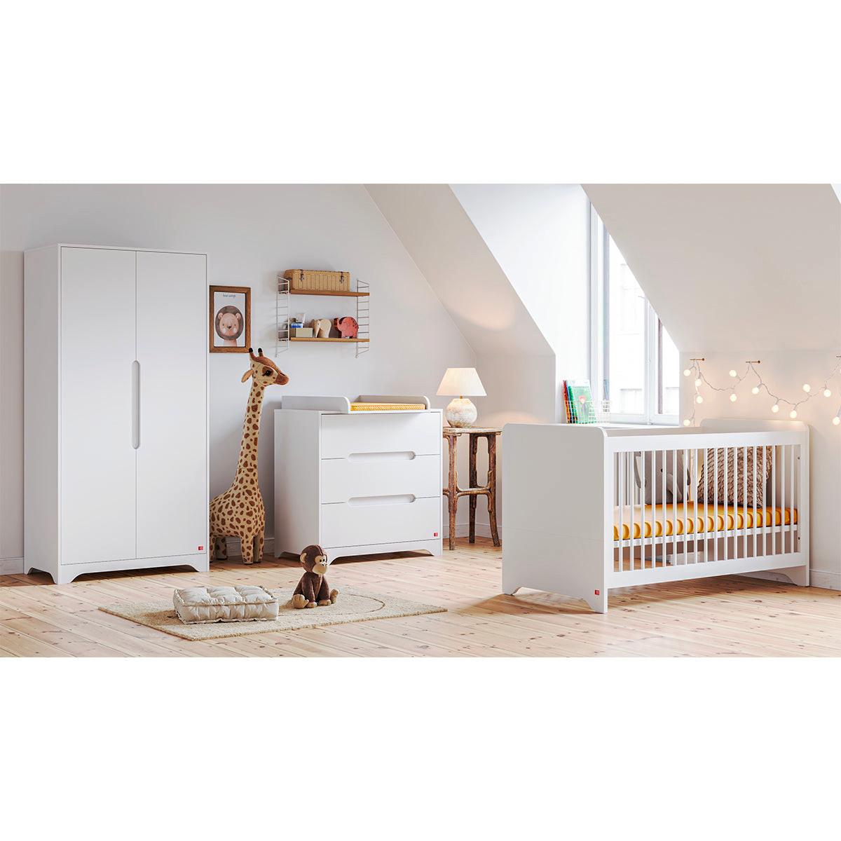 BABYZIMMER 3-teilig Ova Weiß - Weiß, Holzwerkstoff (124.5/86/65cm) - Petits-meubles