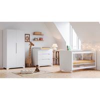 BABYZIMMER 3-teilig Ova Weiß - Weiß, Holzwerkstoff (124.5/86/65cm) - Petits-meubles