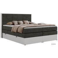 BOXSPRINGBETT DELVIT KING 140/200 - Dunkelgrau Velvet - Topper Visco - H4 - Dunkelgrau/Anthrazit, Kunststoff/Textil (140/200cm) - MKS