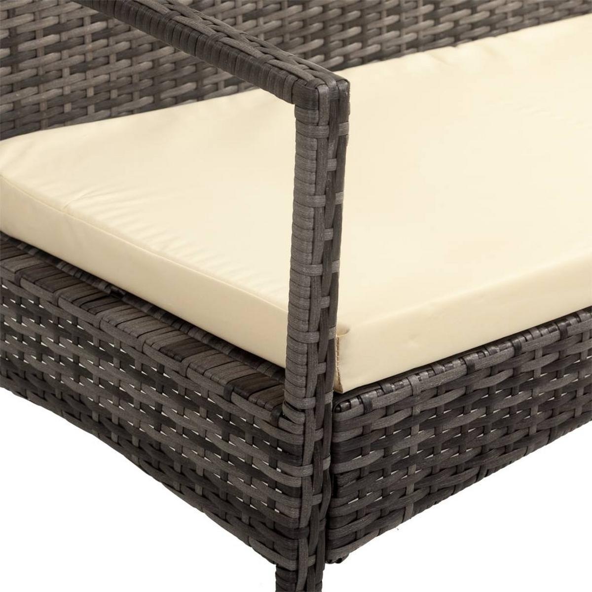 BANK, grau, 110x55x85cm - Grau, Naturmaterialien (110/85/55cm) - Wanderlust