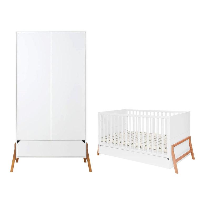 BABYZIMMER 2-teilig Weiß - Weiß, Holzwerkstoff (161/90/75cm) - Petits-meubles