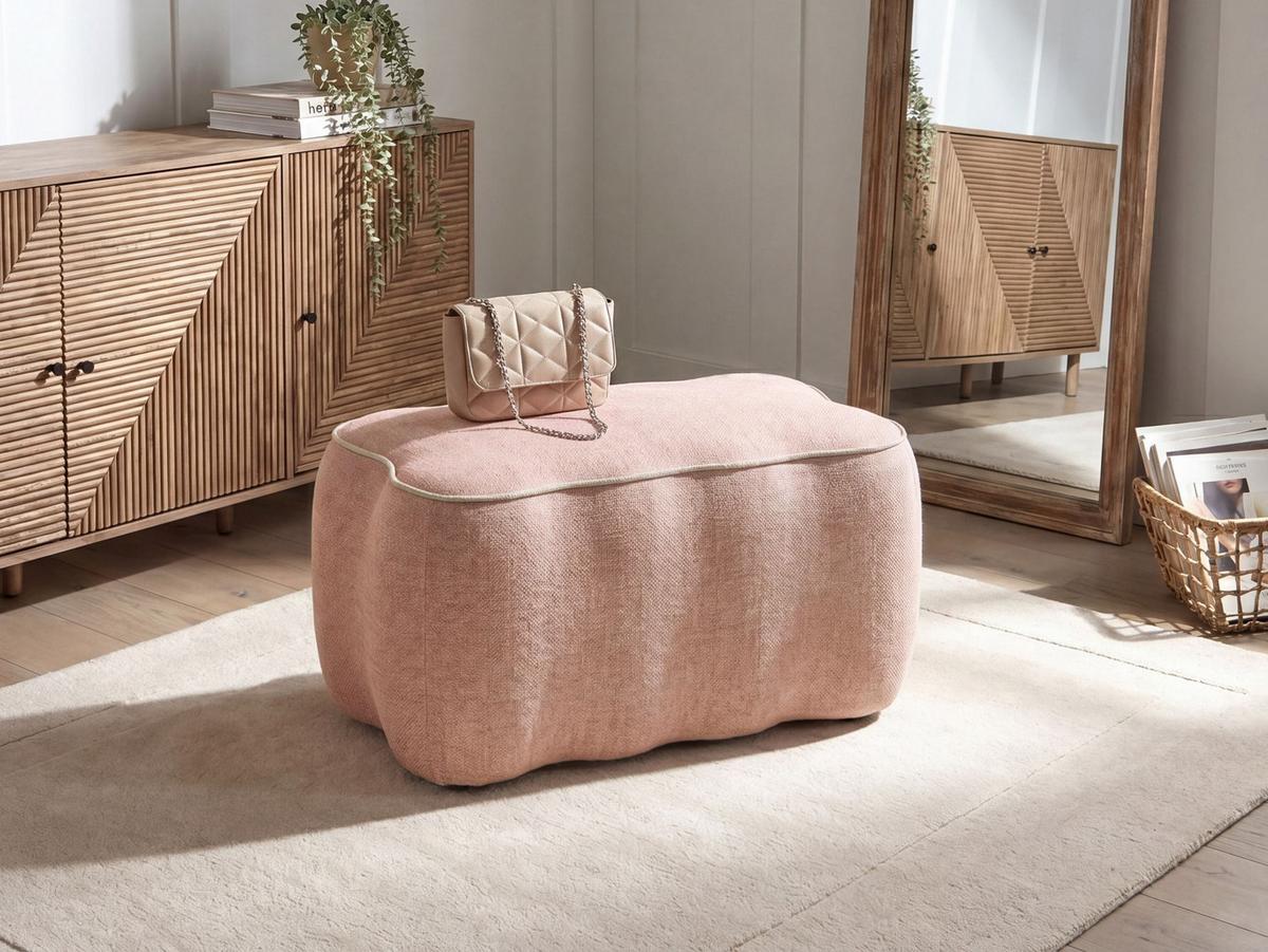 POLSTERBANK Stoff Rosa Juno - Beige, Textil (69/38/38cm) - Beliani