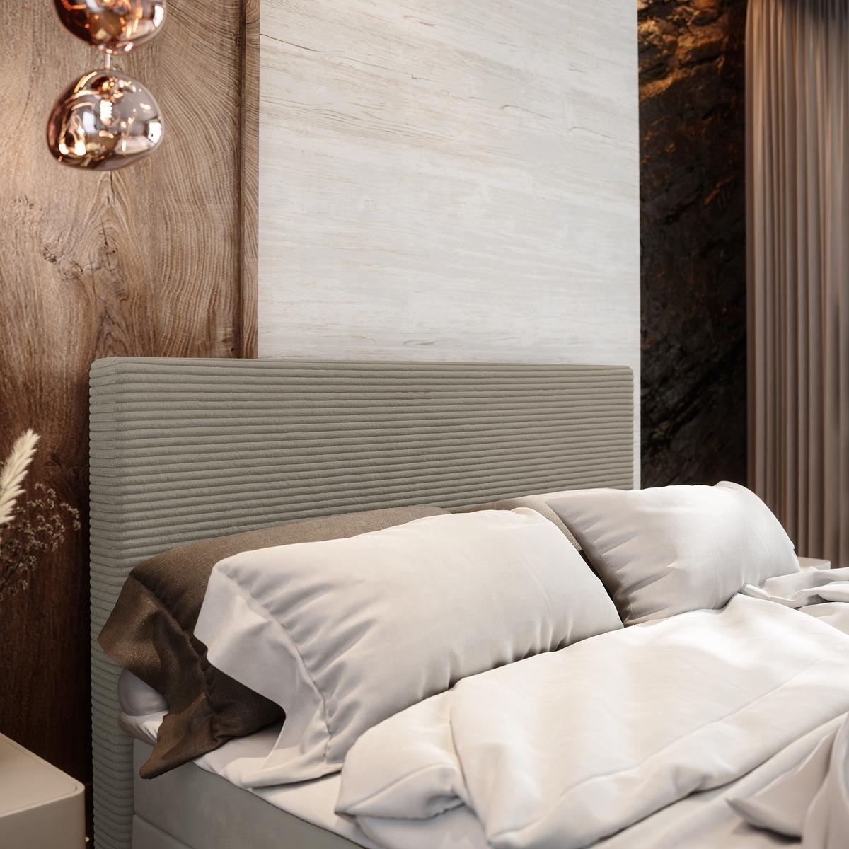 BOXBETT ALORIA 140x200 cm mit Matratze und Topper - Beige - Beige, Holz (140/200cm) - MASSENO