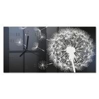 WANDUHR aus Glas 60x30 cm - Löwenzahn - Dunkelblau, Glas (60/30/0.4cm) - TULUP