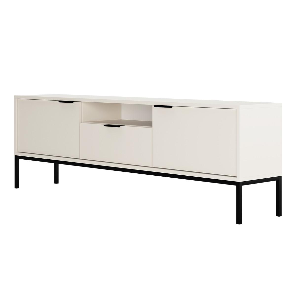 TV-MÖBEL Seattle Weiß - Schwarz/Weiß, Holzwerkstoff (175/56.4/33cm) - Petits-meubles