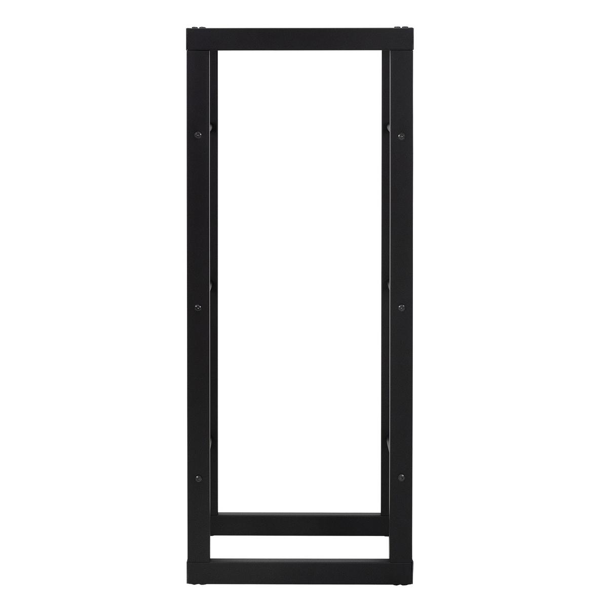 KAMINHOLZREGAL 40x100x25cm rechteckig Schwarz aus Stahl - Schwarz, Metall (25/100/40cm) - ML-DESIGN