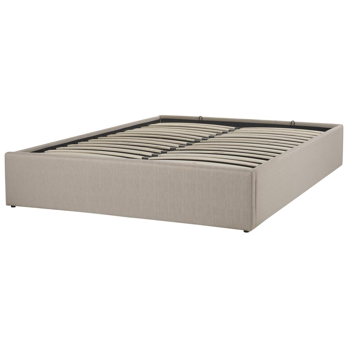 POLSTERBETT 140/200 cm Beige Dinan - Beige, Holz/Textil (140/200cm) - Beliani