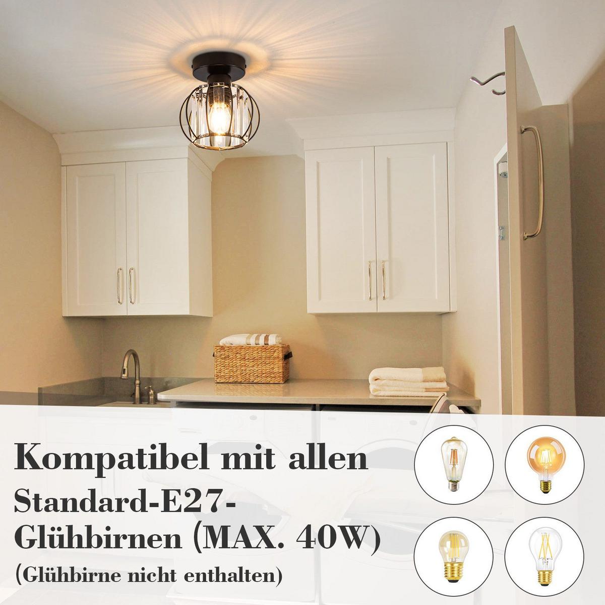 DECKENLEUCHTE Mangum 16/15/15 cm - Schwarz, Metall (15/16/15cm) - Nettlife