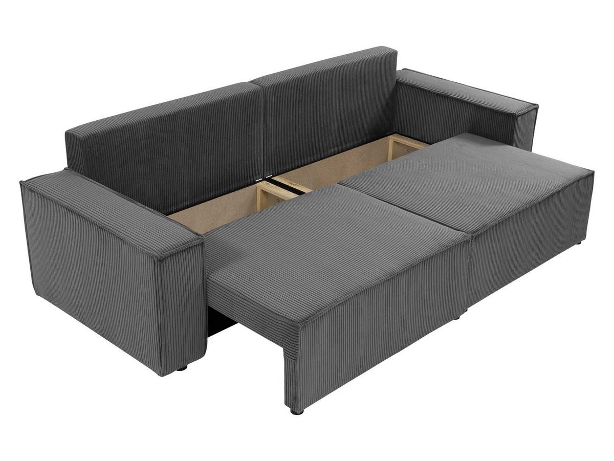 SCHLAFSOFA Karl Cord - Schwarz/Naturfarben, Holz/Kunststoff (245/82/90cm) - MIRJAN24