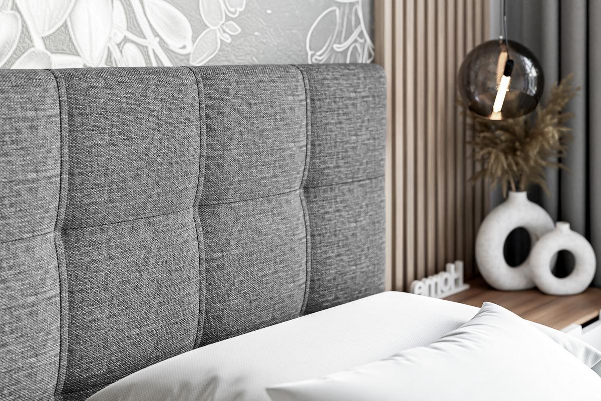 BOXBETT mit Matratze H4 und Lattenrost - MARCE - 140x200 - H4 - Grau - Grau, Holzwerkstoff (140/200cm) - ALTDECOR