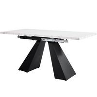 ESSTISCH Weiß 159/74/77 cm - Schwarz/Weiß, Holz/Metall (74/159/77cm) - Urban Meuble