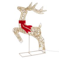 LED RENTIER WEIHNACHSDEKO 720 LED Warmweiß 91 cm Weihnachtsbeleuchtung mit Timer & Blinkfunktion - Goldfarben, Kunststoff/Metall (59/91/18cm) - ECD-Germany