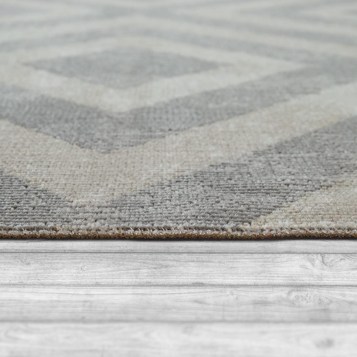 FLACHWEBTEPPICH, mit Rautenmuster, Grau, 60 x 100 cm - Grau, Textil (100/60cm) - KADIMA DESIGN