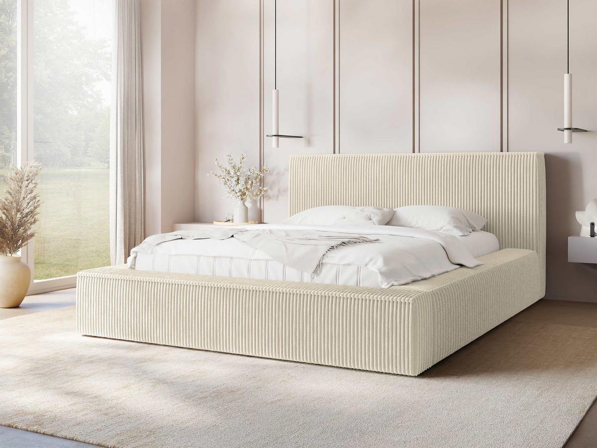 POLSTERBETT Glexi - Creme, Holz/Textil (180/200cm) - MIRJAN24