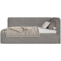 KINDERBETT Fanko Samt Taupe 90x200 cm - Graubraun/Schwarz, Kunststoff/Textil (90/200cm) - Selsey
