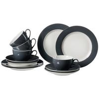 KAFFEESERVICE Doppio Anthrazit 12-tlg. - Anthrazit, Keramik (2/2/2cm) - Ritzenhoff Breker