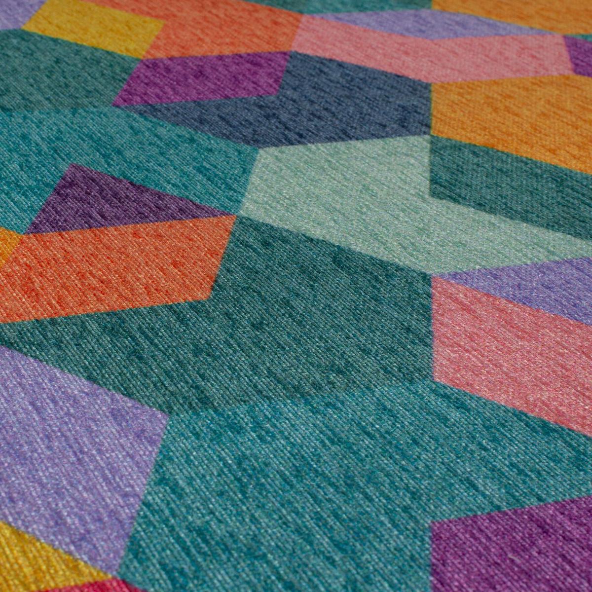 TEPPICH Waschbar WEAR, geometrisch, Bunt, 120 x 170 cm - Multicolor, Textil (170/120cm) - KADIMA DESIGN