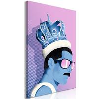 KUNSTDRUCK Blau 40/60 cm - Blau/Pink, Textil (40/60cm) - KUNSTLOFT
