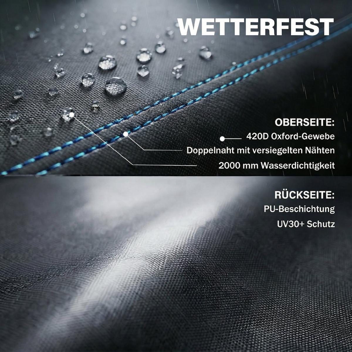 GARTENMÖBEL-ABDECKUNG 420D-Oxford-Gewebe Schwarz - Schwarz, Textil (120/74/180cm) - Outsunny