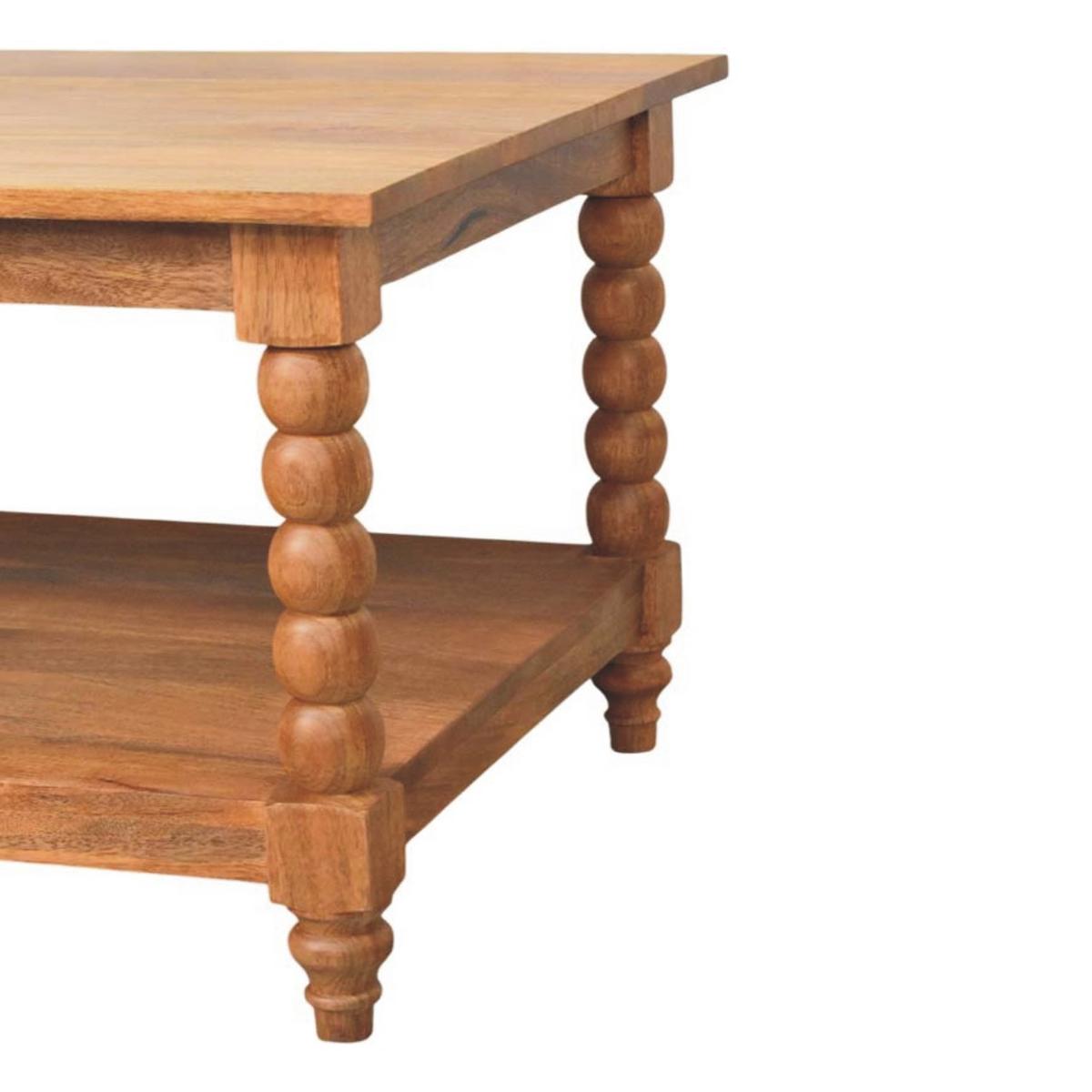 COUCHTISCH mit Golden-Teak-Finish, großes offenes Fach, braun - Braun, Holz (60/110/45cm) - Artisan Furniture
