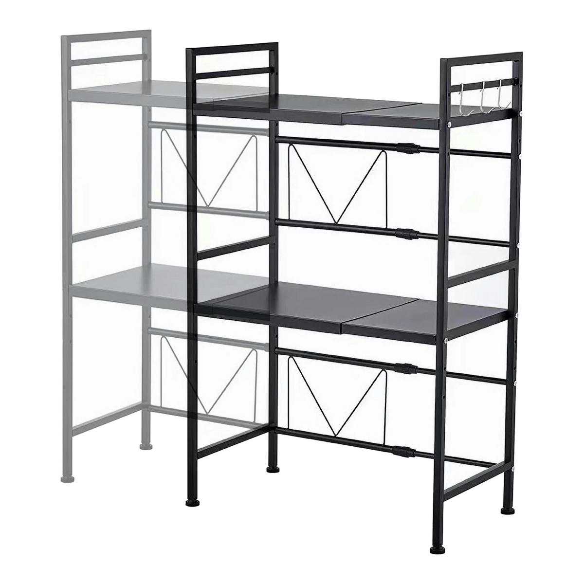 MIKROWELLENREGAL Sorsele - Schwarz, Metall (63/78.5/32cm) - [en.casa]