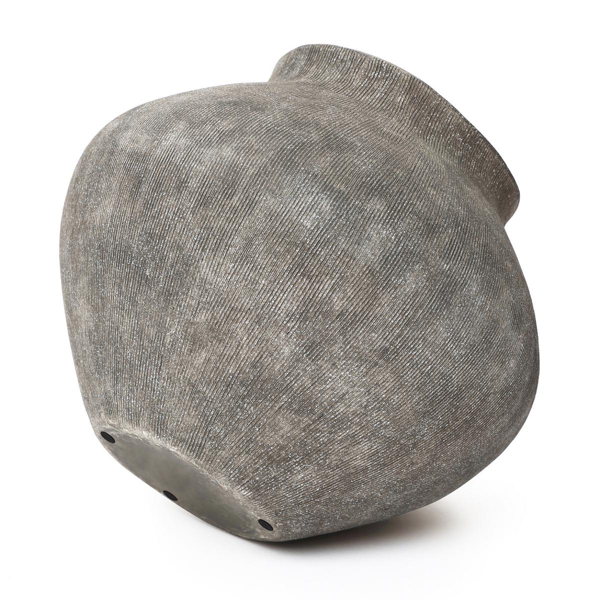 KERAMIKVASE rund, in Erdtönen, H 23,5 cm - Grau, Keramik (23.5cm) - Hometopia
