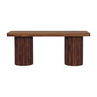SITZBANK mit Amber-Eichen-Finish, 2 zylindrische kannelierte Basen, warmbraun - Braun, Holz (110/45/35cm) - Artisan Furniture