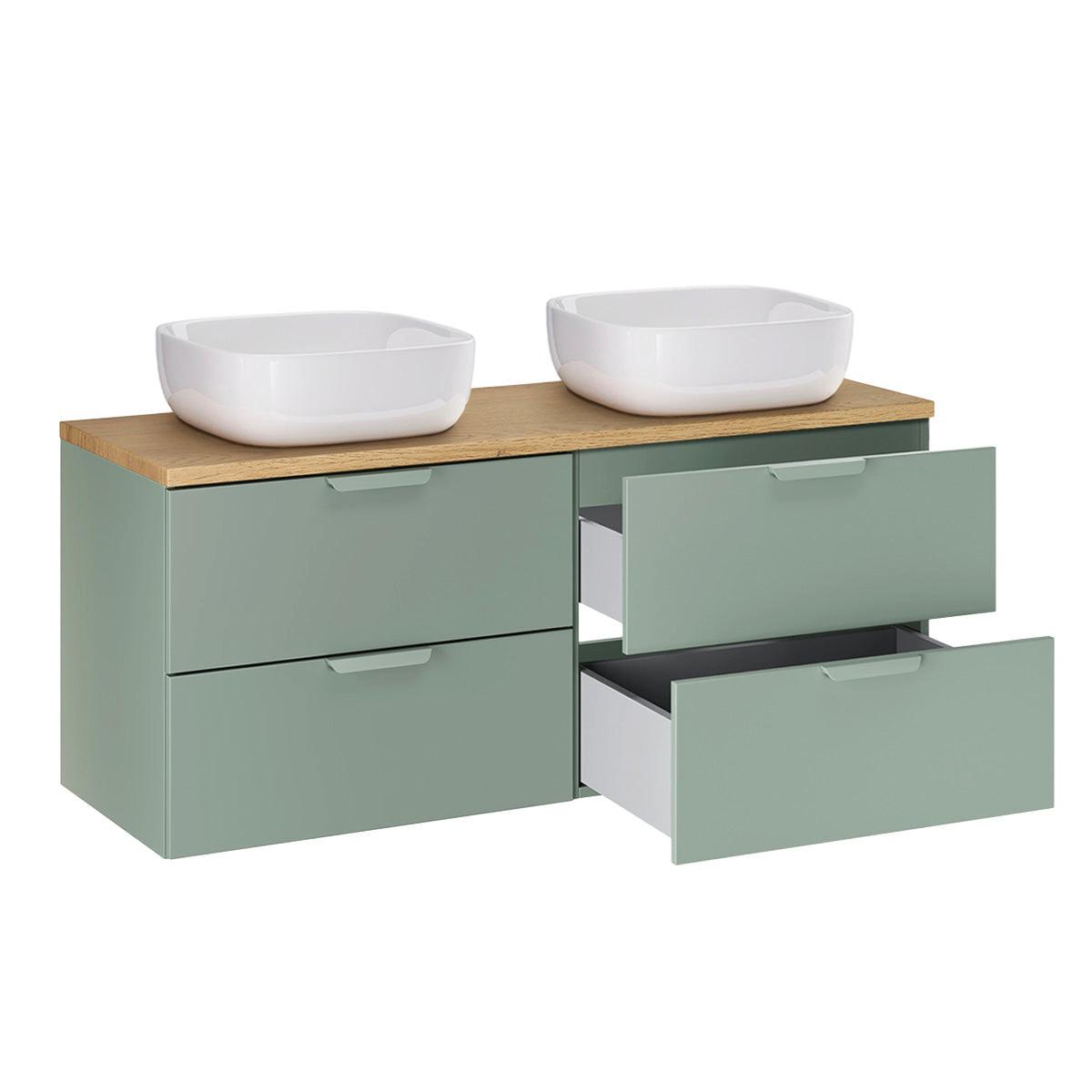 BADMÖBEL 120.6cm Oria 2er-Set Grün - Grün, Holzwerkstoff (120.6/50/46.5cm) - Petits-meubles
