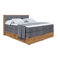 BOXSPRINGBETT mit Matratze H3|H4 und Lattenrost - LOLLI1 KING-140x200 - Dunkelgrau Casablanca - Dunkelgrau, Holzwerkstoff (140/200cm) - ALTDECOR