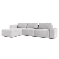 ECKSOFA L Form Arkleton Hellgrau 360/180/93 cm Links Stil & Komfort - Hellgrau/Schwarz, Kunststoff/Textil (180/360cm) - AX Living