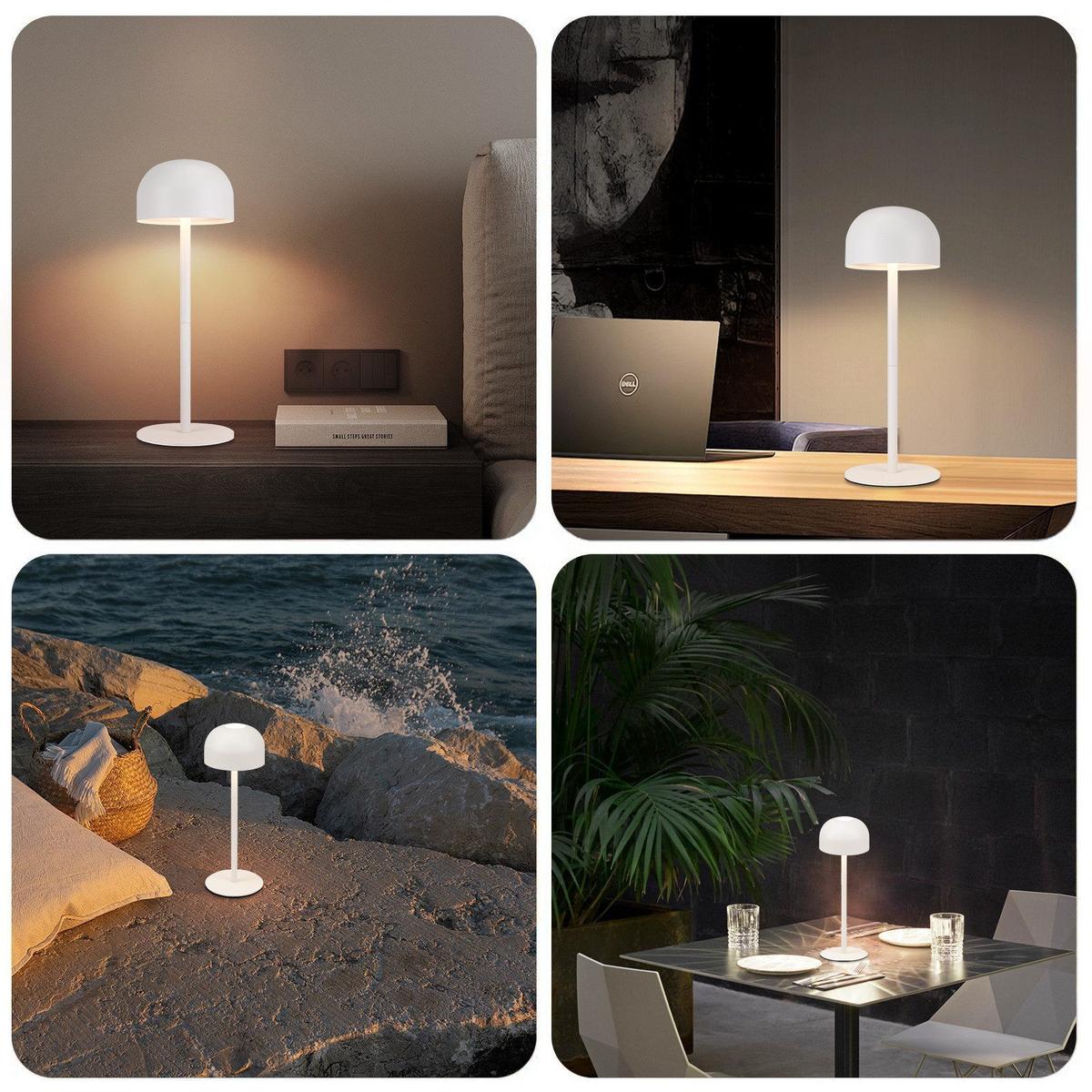 TISCHLAMPE Mirae 9/9/25 cm - Weiß, Kunststoff/Metall (9/9/25cm) - ZMH