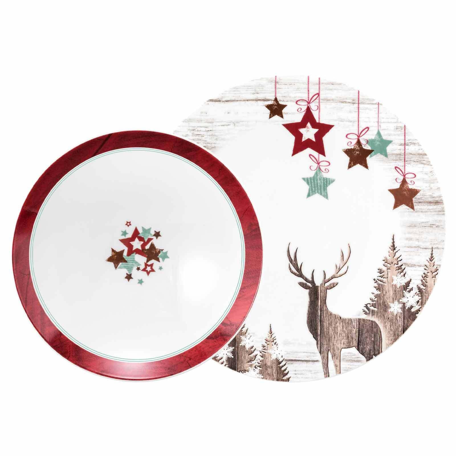 TAFELSERVICE Life Christmas weiß-braun 12-tlg. - Weiß/Braun, Keramik (2/2/2cm) - Seltmann Weiden