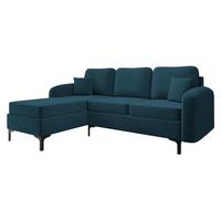 ECKSOFA Venice, Seite: Links - Schwarz/Grün, Holz/Textil (225/172cm) - MIRJAN24