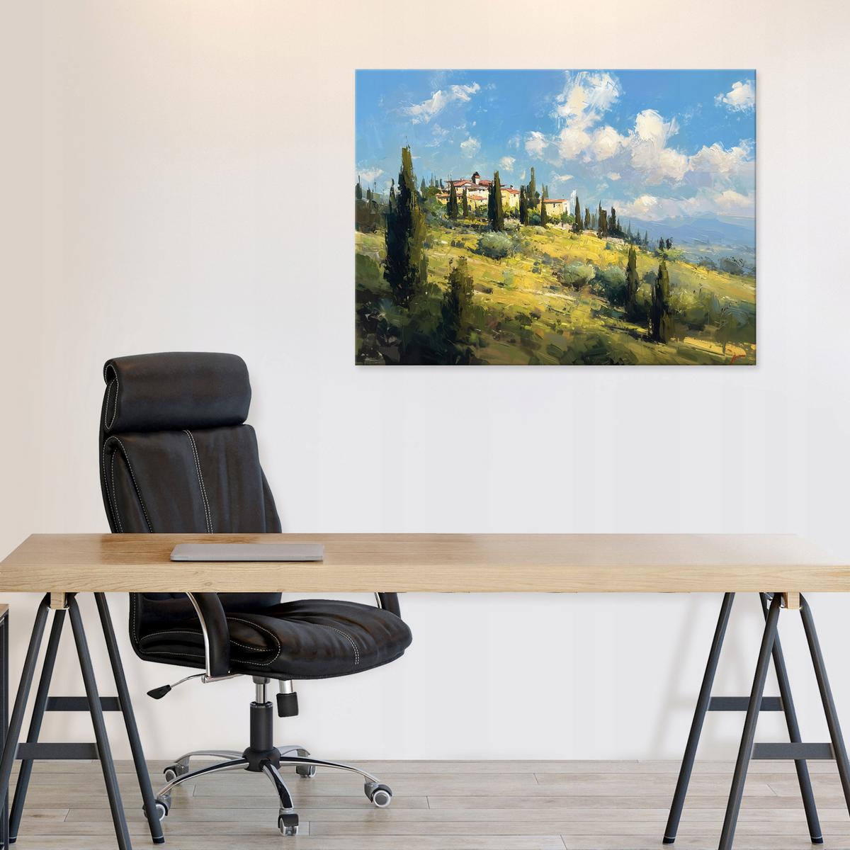 LEINWANDBILD Landschaft Wald Grün 120x80 cm - Multicolor, Holzwerkstoff (120/80cm) - Wallarena