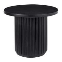 COUCHTISCH Mangoholz schwarz rund 50 cm Lemont - Schwarz, Holz (50/50/40cm) - Beliani