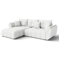 ECKSOFA L Form Verciani Weiß 280/190/91 cm mit Schlaffunktion - Schwarz/Weiß, Kunststoff/Textil (280/190cm) - AX Living