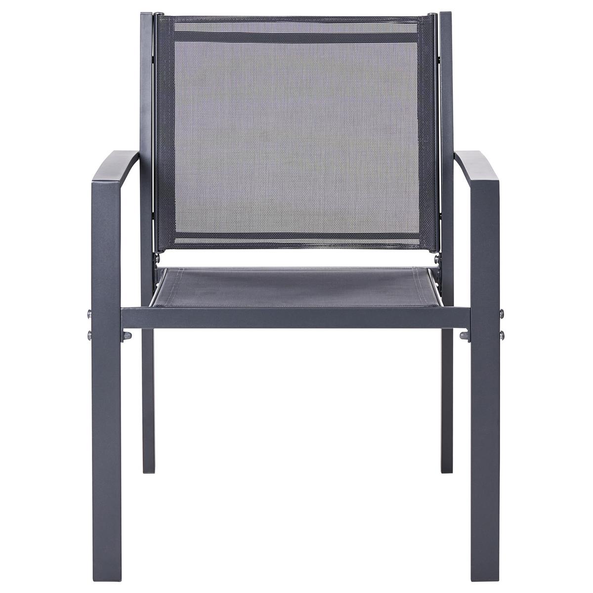 LOUNGE-SET mit Tisch 4-Sitzer TAVOLETO Dunkelgrau Metall - Dunkelgrau, Metall - Beliani