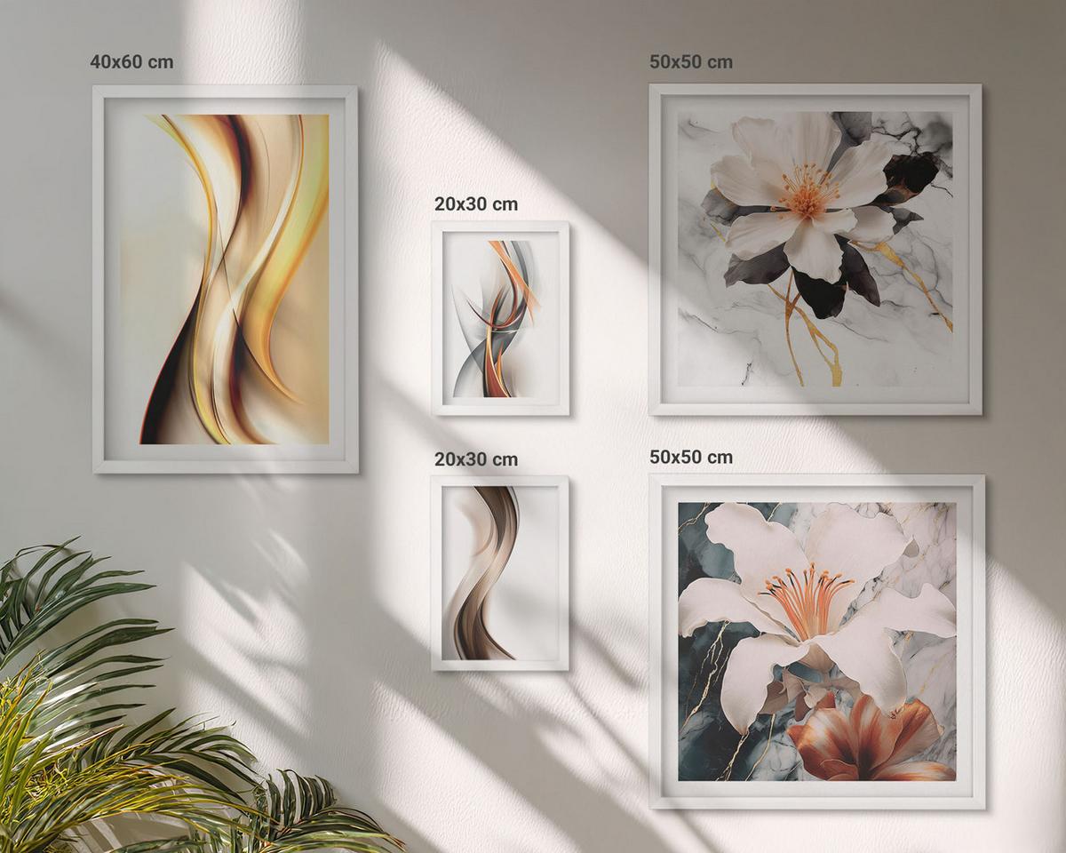 BILDER SET 5er Set - 50x50 cm & 20x30 cm & 40x60 cm Weißer Rahmen - Charmante Straßen und Pizza - Weiß, Kunststoff (40/60cm) - TULUP