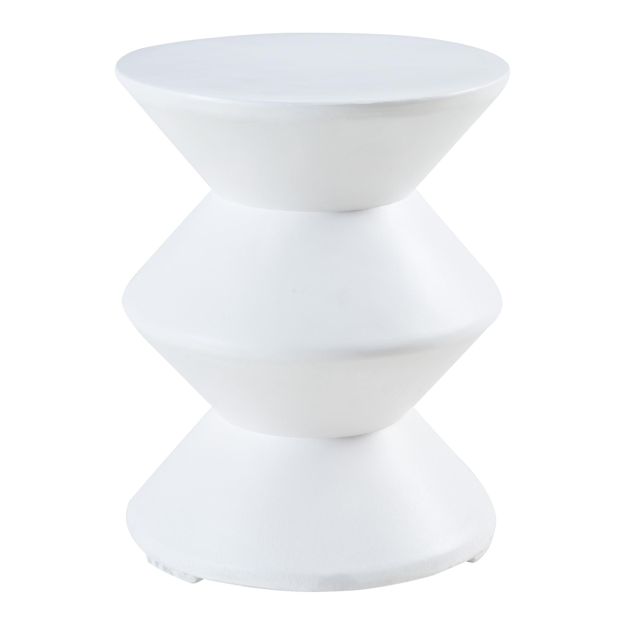 BEISTELLTISCH Kyppeslo - Weiß, Stein (36.5/36.5/47cm) - [en.casa]