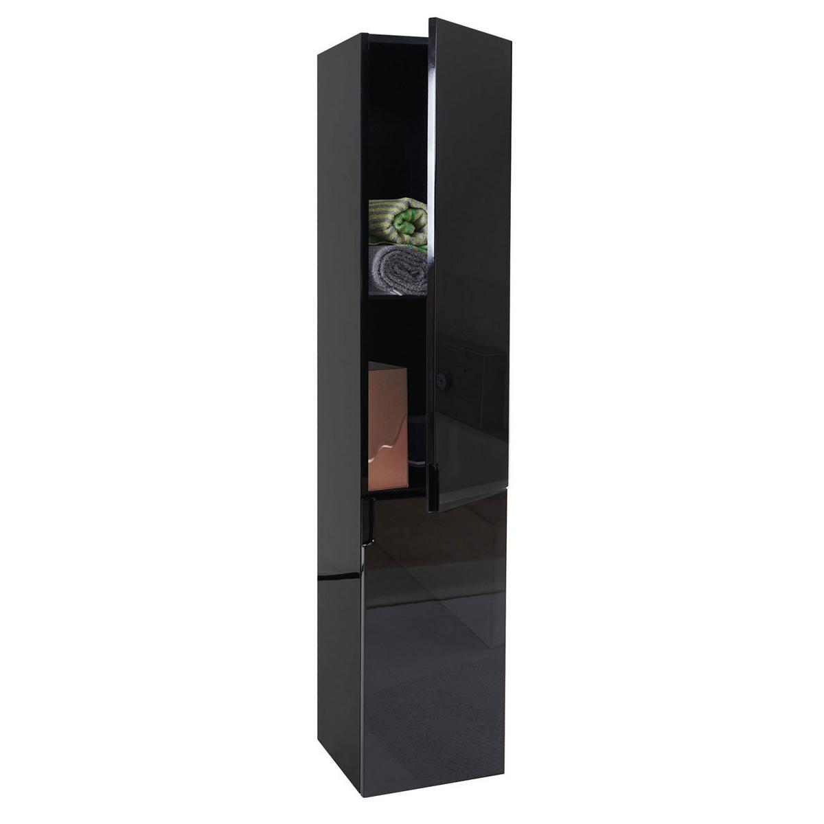 HÄNGESCHRANK Hochglanz Schwarz - Schwarz Hochglanz, Holz (30/150/30cm) - MCW